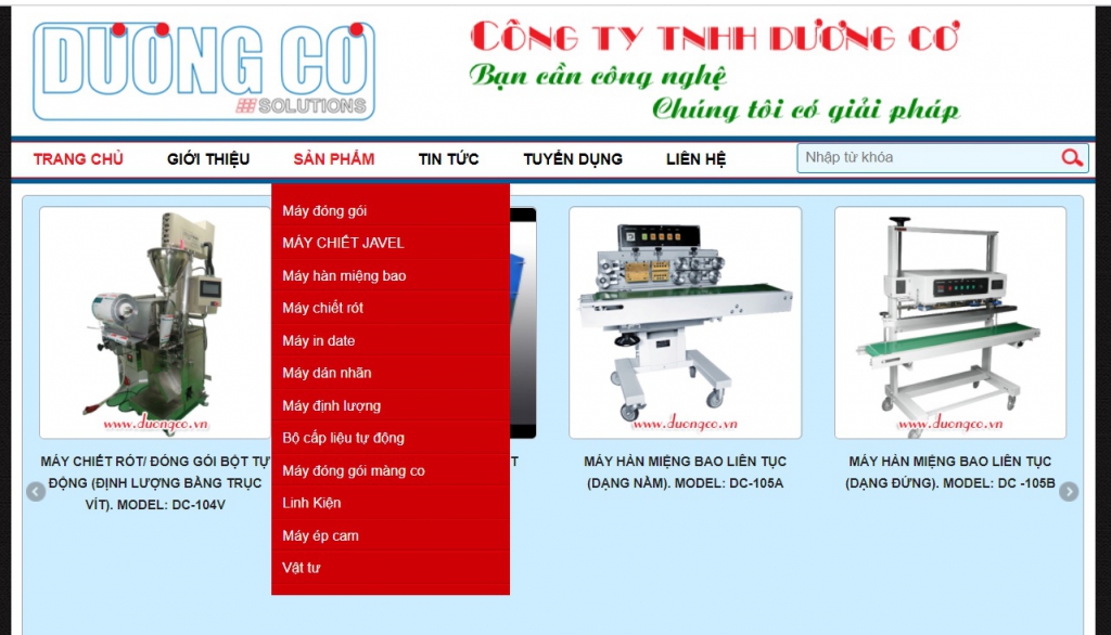 Tk g/c máy đóng gói thực phẩm dược phẩm